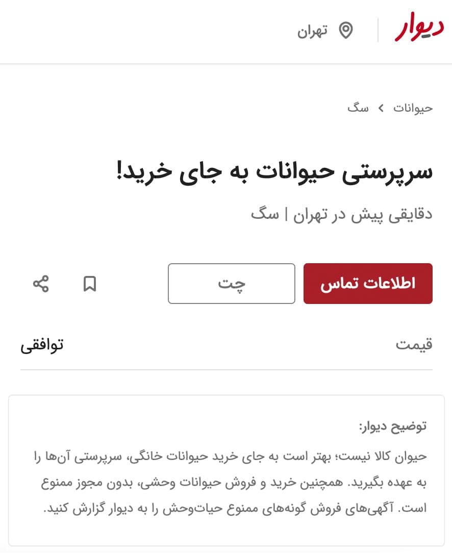 سرپرستی حیوانات