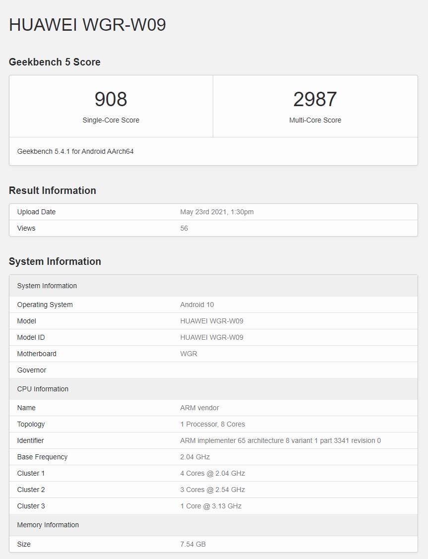 تست تبلت جدید هوآوی MatePad Pro 2 در Geekbench