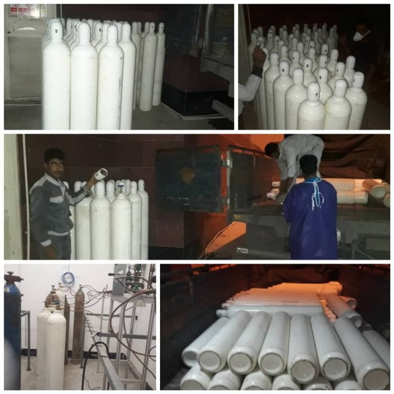 اهداء ۵۰ عدد کپسول اکسیژن از سوی سازمان منطقه آزاد قشم به بیمارستان پیامبر اعظم (ص) قشم