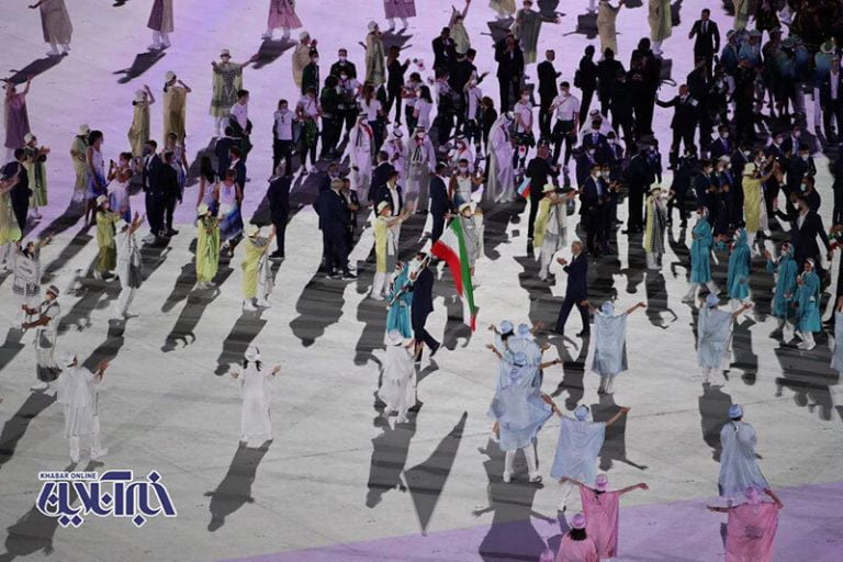 تصاویر | رژه کاروان ایران در افتتاحیه المپیک توکیو