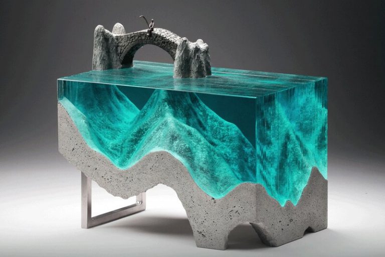 ببینید | هنرمندی که شیشه و بتن را به اقیانوس تبدیل میکند