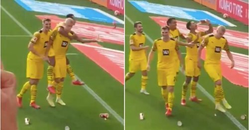 بچه غول را به رگبار بطری بستند/عکس