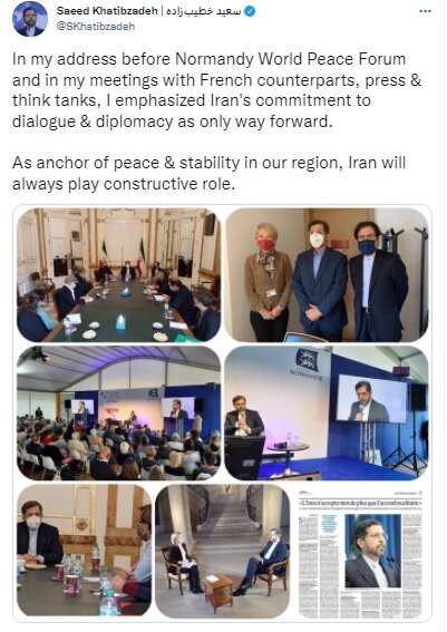 گزارش توئیتری خطیبزاده از سفر به فرانسه