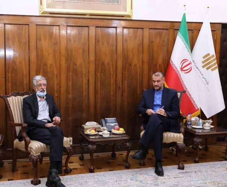 دیدار صمیمانه امیرعبداللهیان با حداد عادل و برخی از مدیران بنیاد سعدی