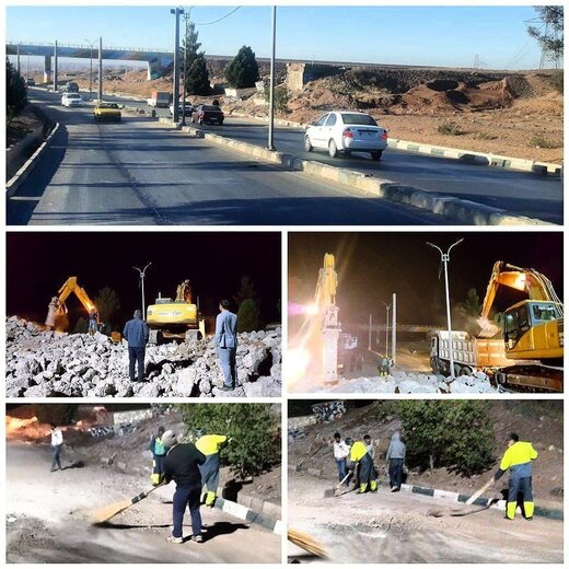  عملیات تخریب و جمع آوری پل ورودی جاده قدیم پرند پایان یافت / بازگشایی مسیر در کمتراز۲۰ ساعت