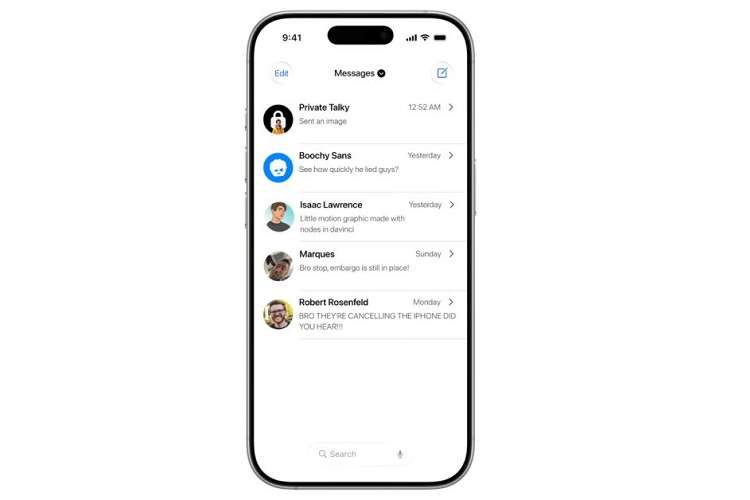 جابجایی نوار جستجو به پایین صفحه در iOS 19