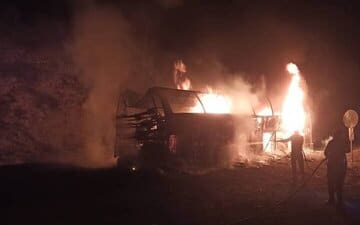 جزییات آتش سوزی اتوبوس مسافربری در جاده جیرفت