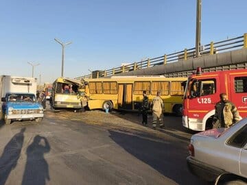 افزایش تعداد مصدومان تصادف دو اتوبوس در جاده مخصوص کرج