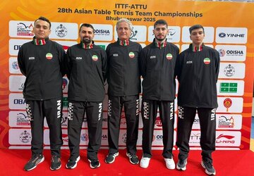 هشتمی مردان تنیس روی میز ایران در آسیا