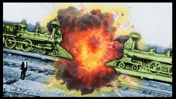 کوبیدن قطارها به یکدیگر، سرگرمی عجیب آمریکاییها