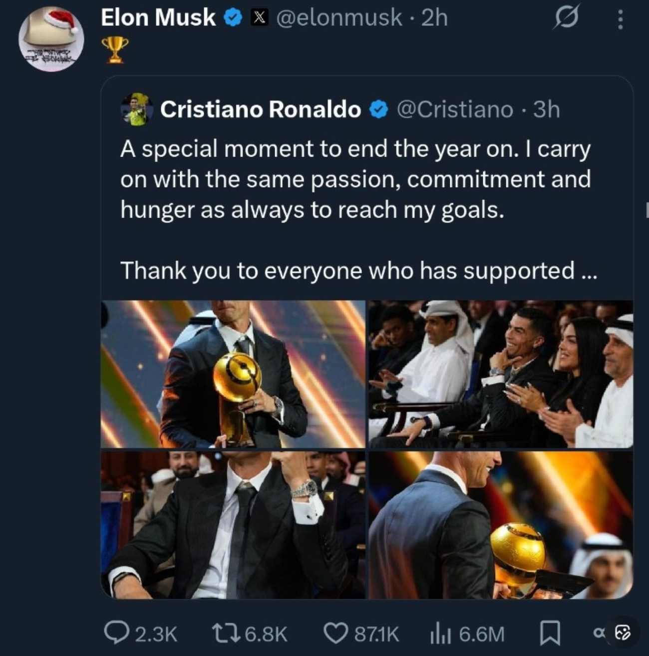 واکنش ایلان ماسک به موفقیت جدید کریستیانو رونالدو