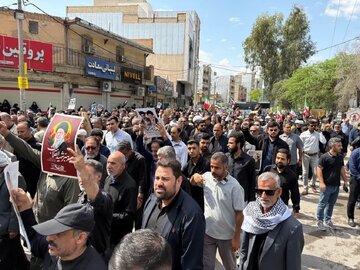 تصاویر | طنین آزادی قدس در کرانههای خلیج فارس؛ خروش دریادلان بندر امام علیه هیمنه پوشالی