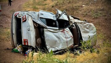 واژگونی خونین یک خودروی سمند در محور ارومیه – سلماس
