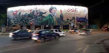 اکران سومین طرح بزرگترین بیلبورد کشور در کرمان با محوریت حماسه شهادت و مقاومت
