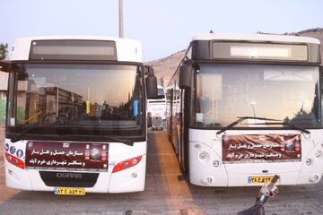 ۵۲ اتوبوس شهرداری خرمآباد در خدمت اعزام زائران به قم