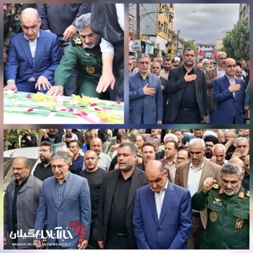 پیکر شهید «سینا سیاهنژاد» در شهرستان صومعهسرا تشییع شد