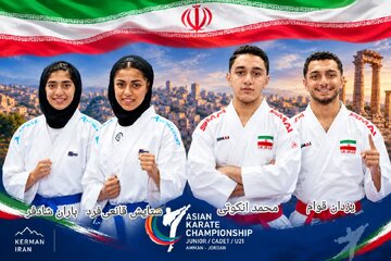 درخشش کاراتهکاهای کرمانی در آسیا/ ۴ مدال رنگارنگ حاصل تلاش نمایندگان کرمان در اردن