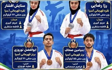 ۴مدال آسیایی سهم کاراتهکاهای قزوین در اردن